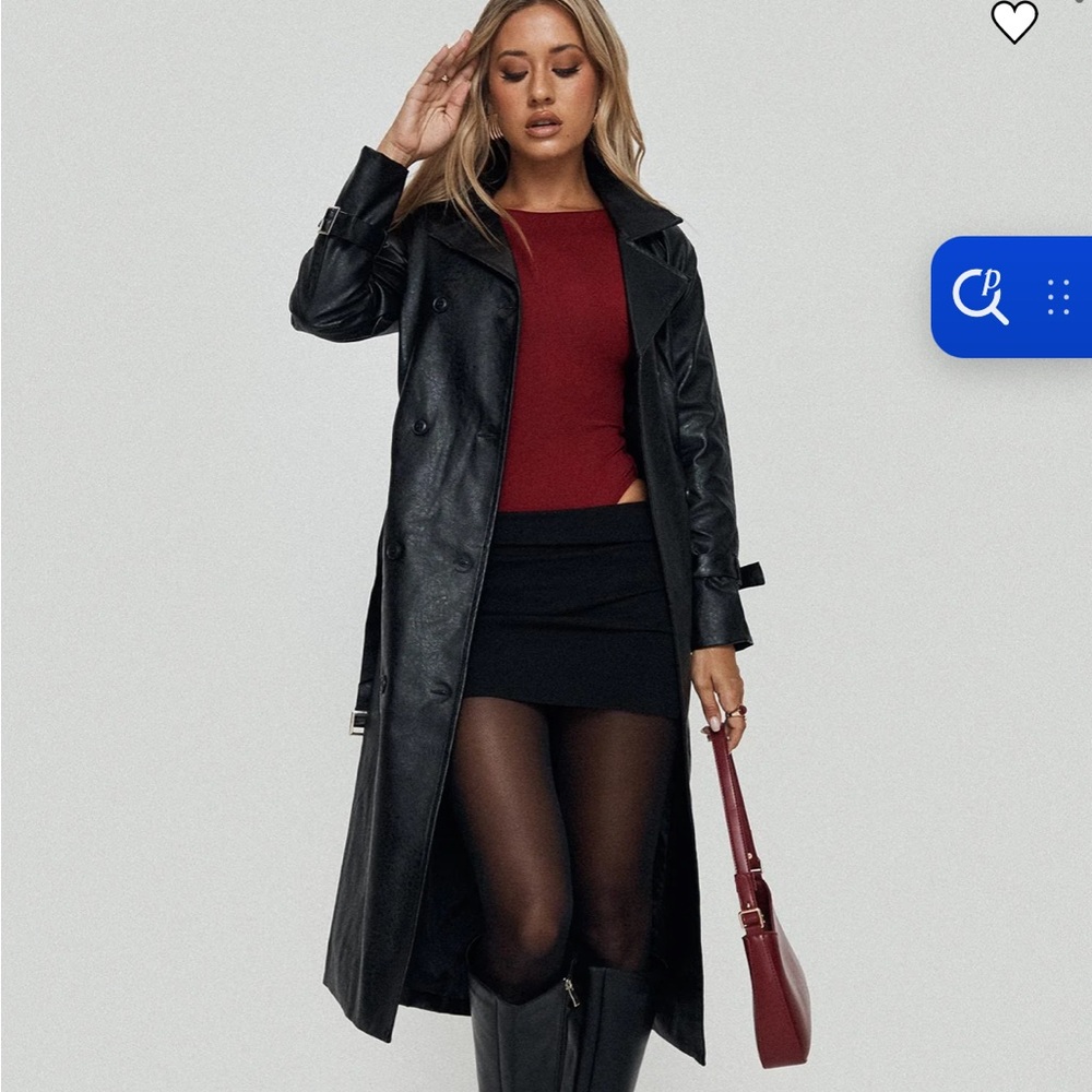 Princess Polly faux leather trench coat